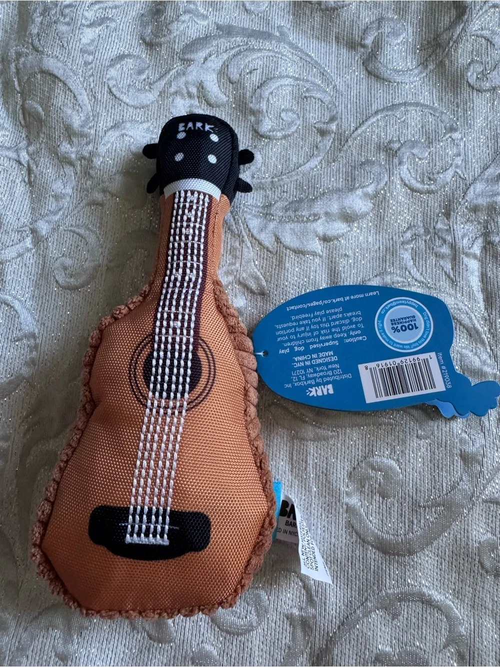 BARK Awoo-Stic Guitar Dog Toy Size Small S 0-20 lb – Music Guitar Plush Toy
